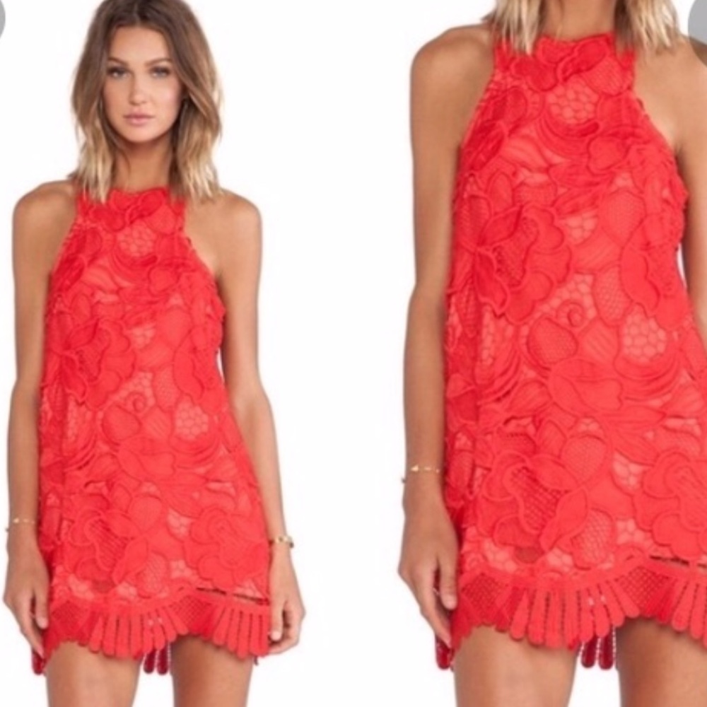 Lovers and Friends Red Lace Dress